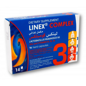 LINEX COMPLEX DIETARY SUPPLEMENT ( LACTOBACILLUS RHAMNOSUS GG + THIAMINE + RIBOFLAVIN + PYRIDOXINE +ZINC ) 14 CAPSULES